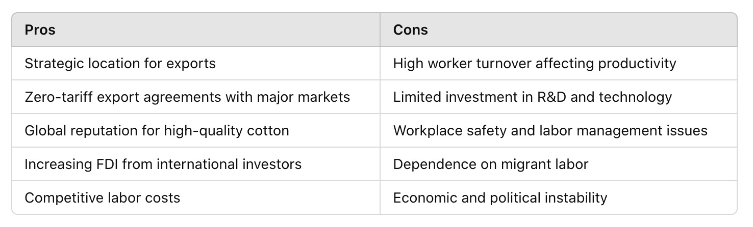 Pros and Cons of the Egyptian Garment Industry