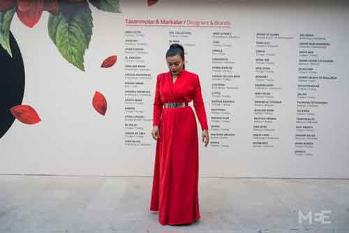 Ainee Suhaidi, a Malaysian fashion designer based in London after her show at the Istanbul Modest Fashion Week (MEE/Emanuele Satolli)