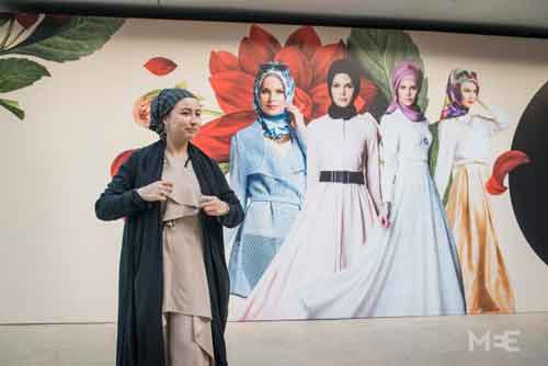 Hilal Oguzkan, a prominent Turkish modest fashion designer after a show at the Istanbul Modest Fashion Week (MEE/Emanuele Satolli)