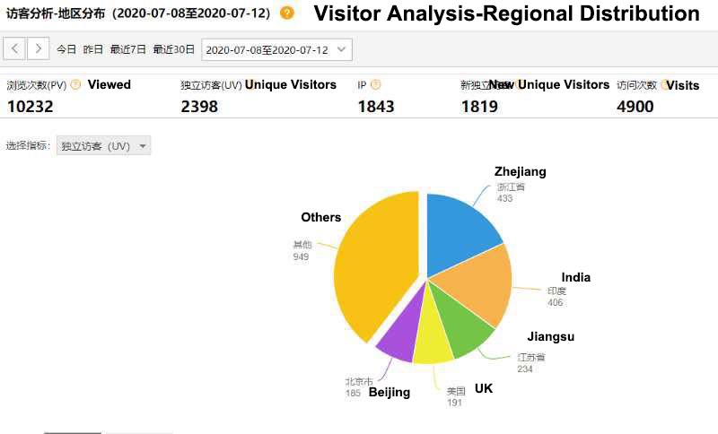 visitor analysis G-light and electron 2020