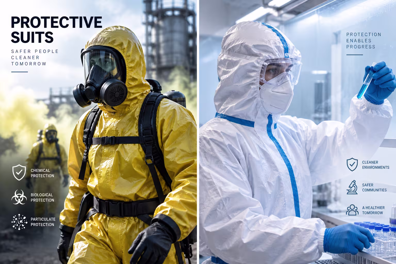 Commercial CBRN protective suit examples