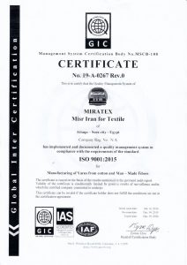 • Certificate of ISO 9001 from 1997 until now