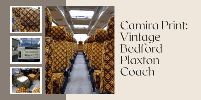 Camira Print: Vintage Bedford Plaxton Coach