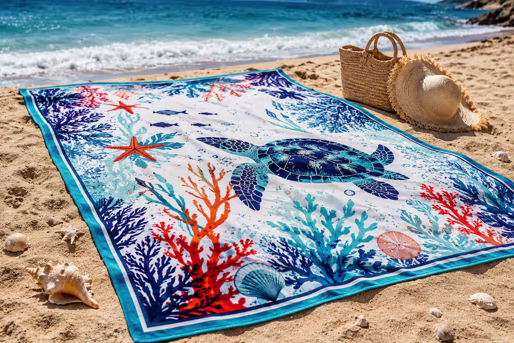 General-Beach-towel-by-the-shoreline