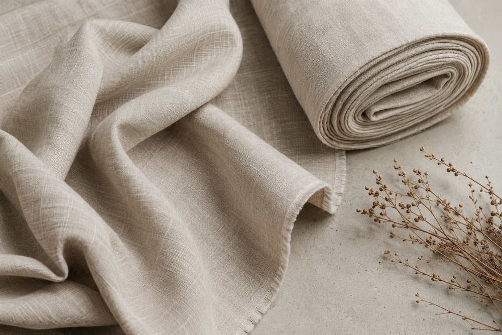 General Soft linen drape with rustic accents