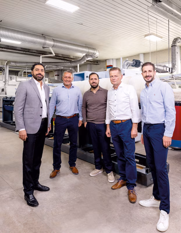 F.l.t.r: Rafael Zaga Saba (CEO Zagis and President of the Mexican Textile Association, CANAINTEX), Frank Dederichs (Managing Director of Trützschler Mexico), Mayer Zaga Cheja (Chief Financial Officer at Zagis), Ralf Grasmehr (Trützschler Area Manager, Customer Service), Mayer Zaga Dichi (Chief Operations Officer at Zagis)