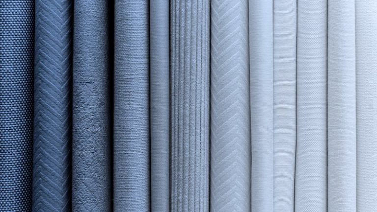 fabrics in light blue color