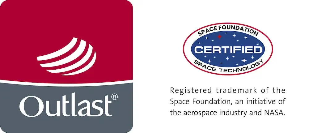 A product equipped with Outlast® may also decorate itself with the Certified Space Technology logo.