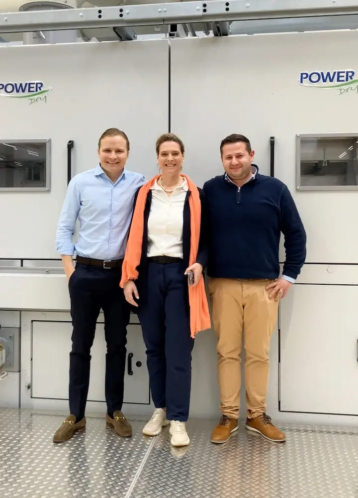 from left: Wolfgang Grupp jun. (Trigema), Verena Ruckh (Brückner), Simone Nuccio (Trigema)