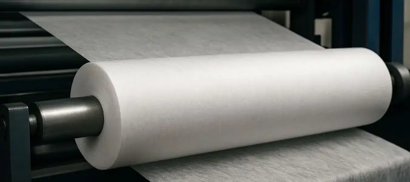 Wetlaid nonwoven fabric in uniform layer on production screen