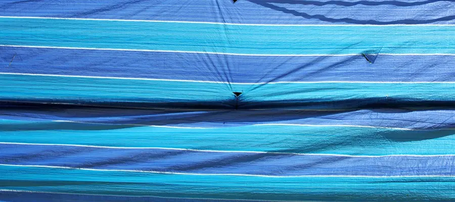 blue tarpaulin fabric sheet background texture