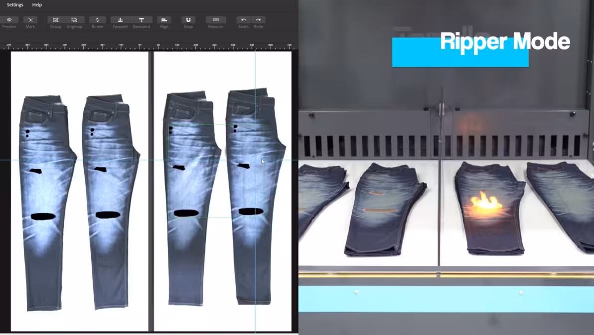 Tonello Laser solutions for denim ripple mode