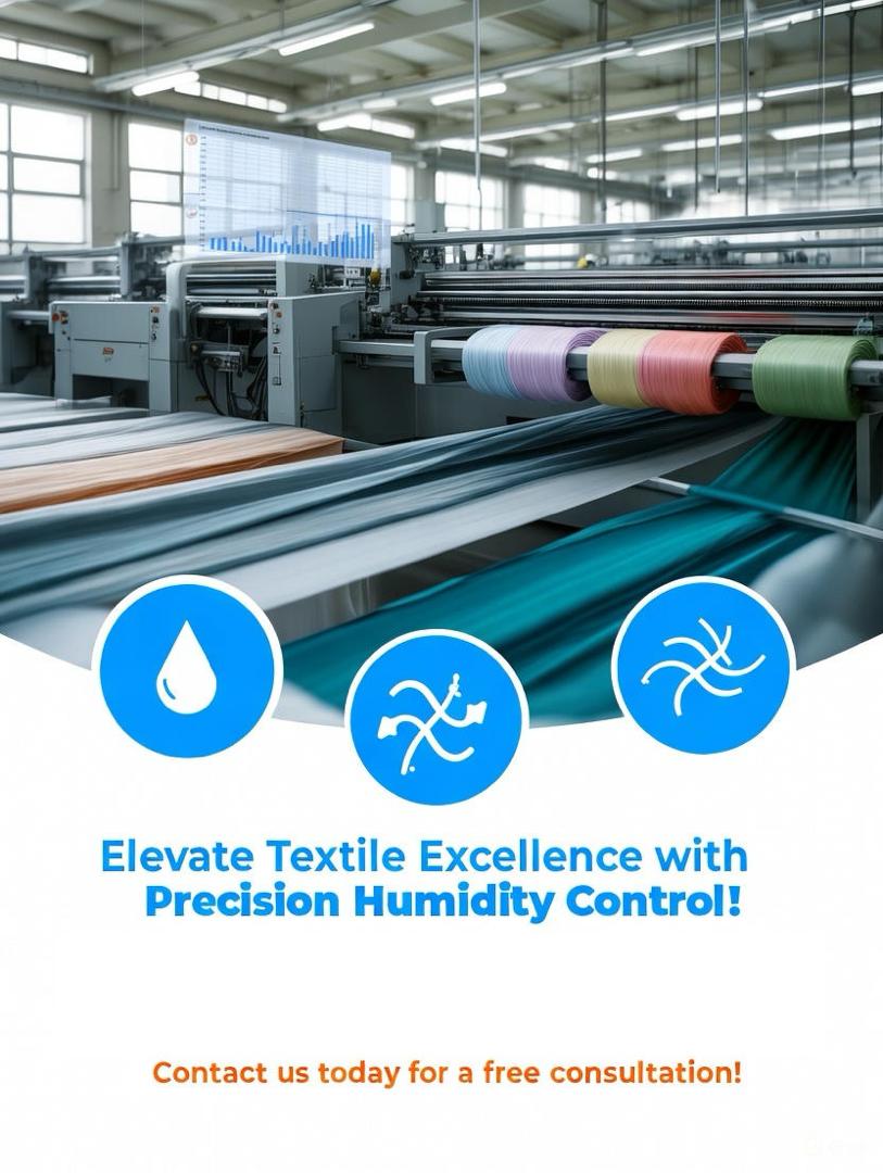 Industrial HVAC and humidity control system in a textile production line