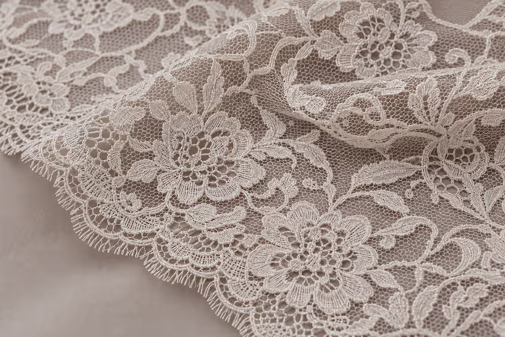 Lace fabric used in luxury abaya design
