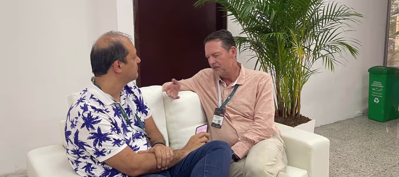 Gerdhard Wienands, Regional Sales Manager at Trützschler Group and behnam ghasemi editor in chief at kohan textile journal