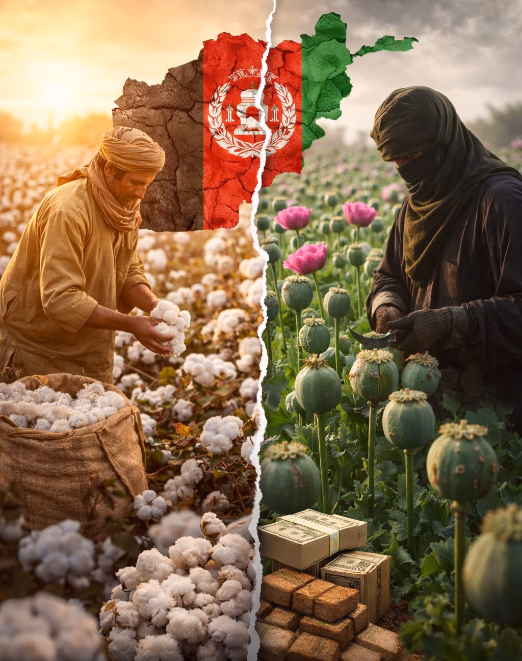 Cotton fields in Afghanistan as an alternative to poppy cultivation