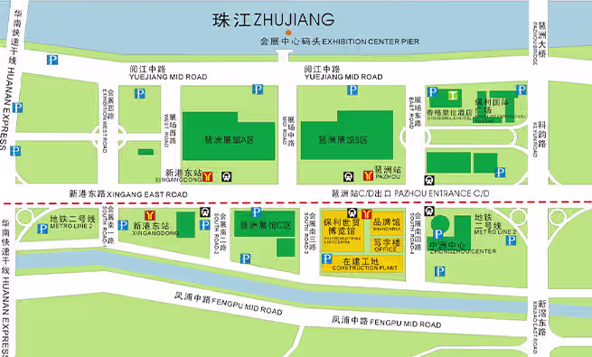 ITCPE Guangzhou International Textile, Clothing and Printing Industry Expo map