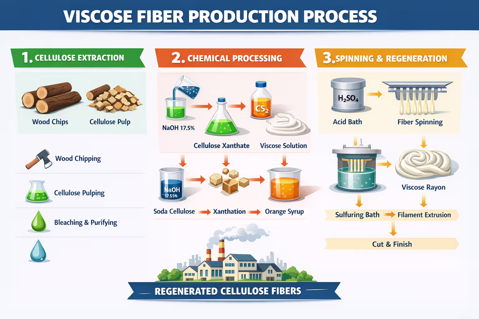 VISCOSE FIBER PRODUCTION PROCESS