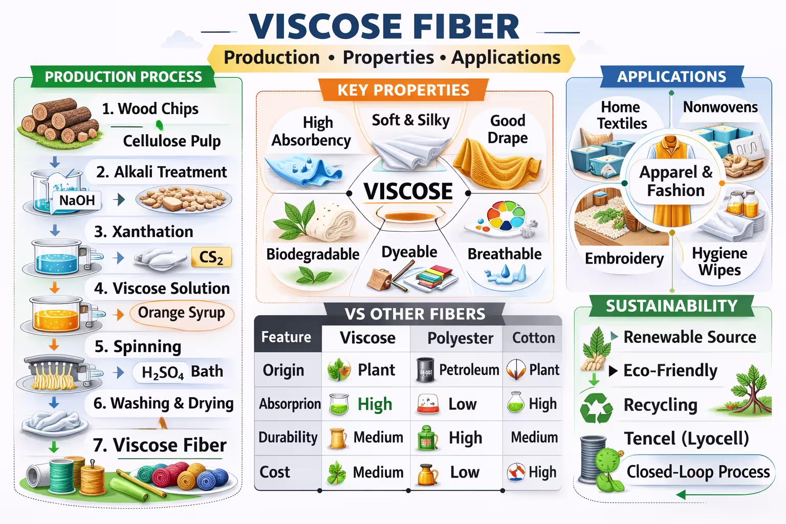 VISCOSE FIBER Production Properties Applications