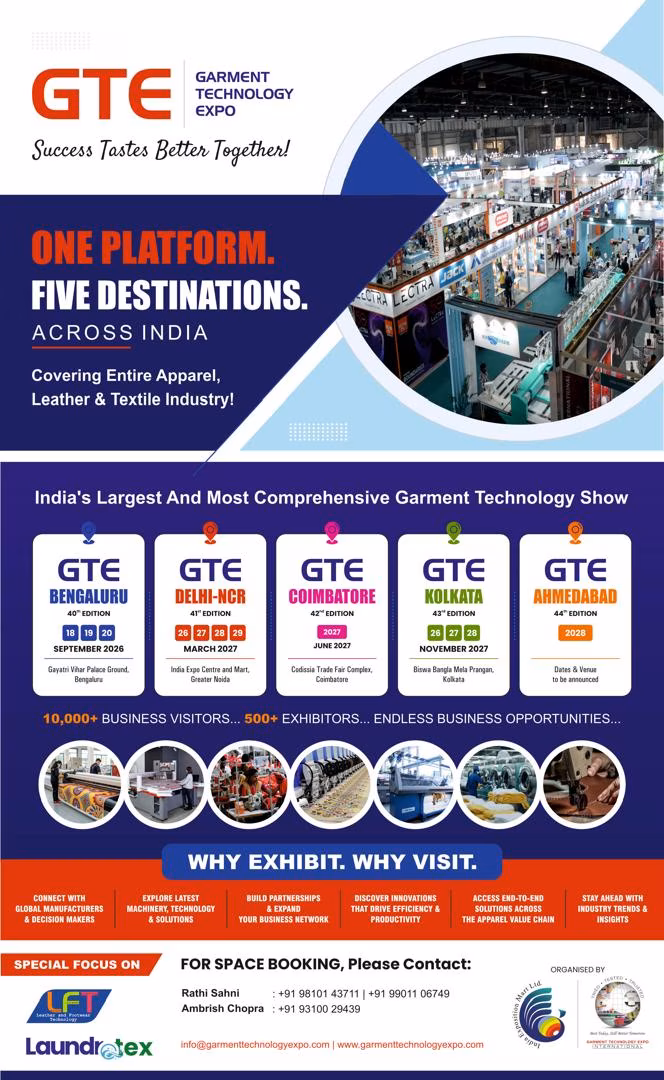 GTE Bengaluru 2026 garment technology exhibition in India