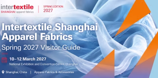 Intertextile Shanghai Apparel Fabrics Spring 2027 visitor guide banner with event date, venue and apparel fabrics exhibition details