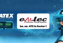 Experience Textile Hand Feel Measurement live in Blumenau: emtec Returns to FEBRATEX 2026 emtec TSA Tactile Sensation Analyzer demonstrating objective textile hand feel measurement at FEBRATEX 2026