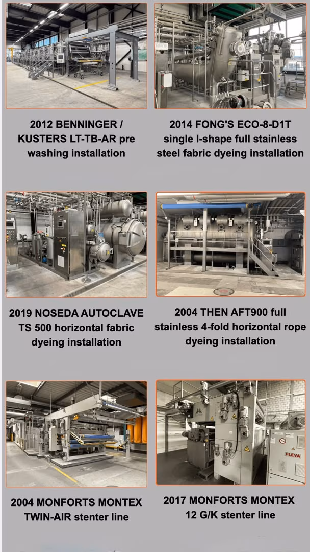 Textile finishing machinery from the former Schoeller Textiles factory in Switzerland