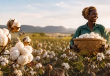Cotton made in Africa Receives Top “Excellent” Rating from Germany’s Siegelklarheit Platform Alt text: African cotton farmers harvesting cotton in a sustainable field, illustrating Cotton made in Africa’s “Excellent” rating from Germany’s Siegelklarheit platform.