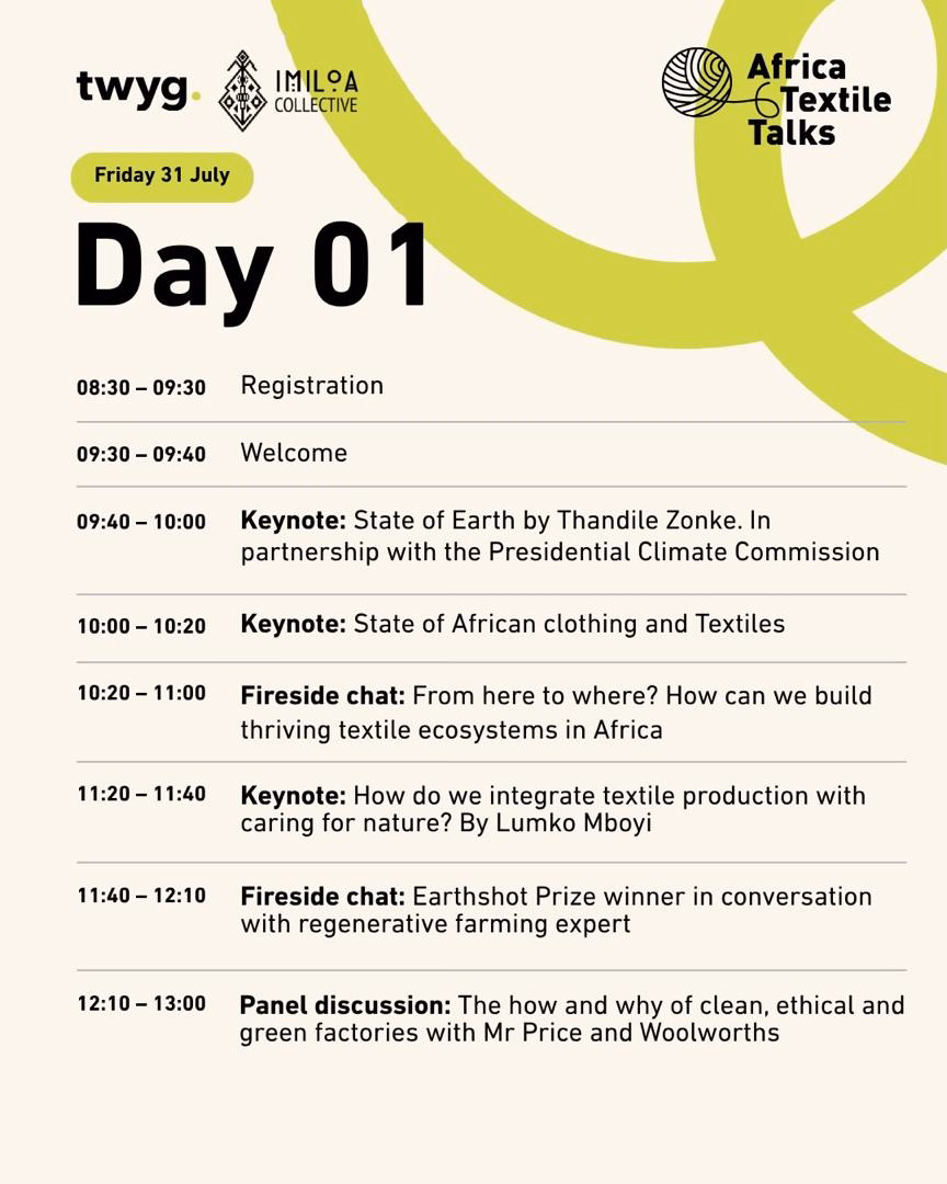 Africa Textile Talks 2026 conference in Cape Town focusing on regenerative textiles, circular fashion, sustainable manufacturing, and material innovation across Africa