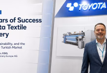 The Pillars of Success at Toyota Textile Machinery: Innovation, Sustainability, and the Resilience of the Turkish Market Markus Lichtenstein COO of Toyota Textile Machinery Europe AG at Toyota booth discussing innovation, sustainability and the Turkish textile machinery market
