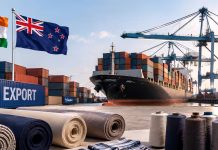 India-New Zealand FTA Creates US$2 Billion Export Opportunity for Indian Textile Industry India and New Zealand flags representing the new free trade agreement supporting textile and apparel exports.