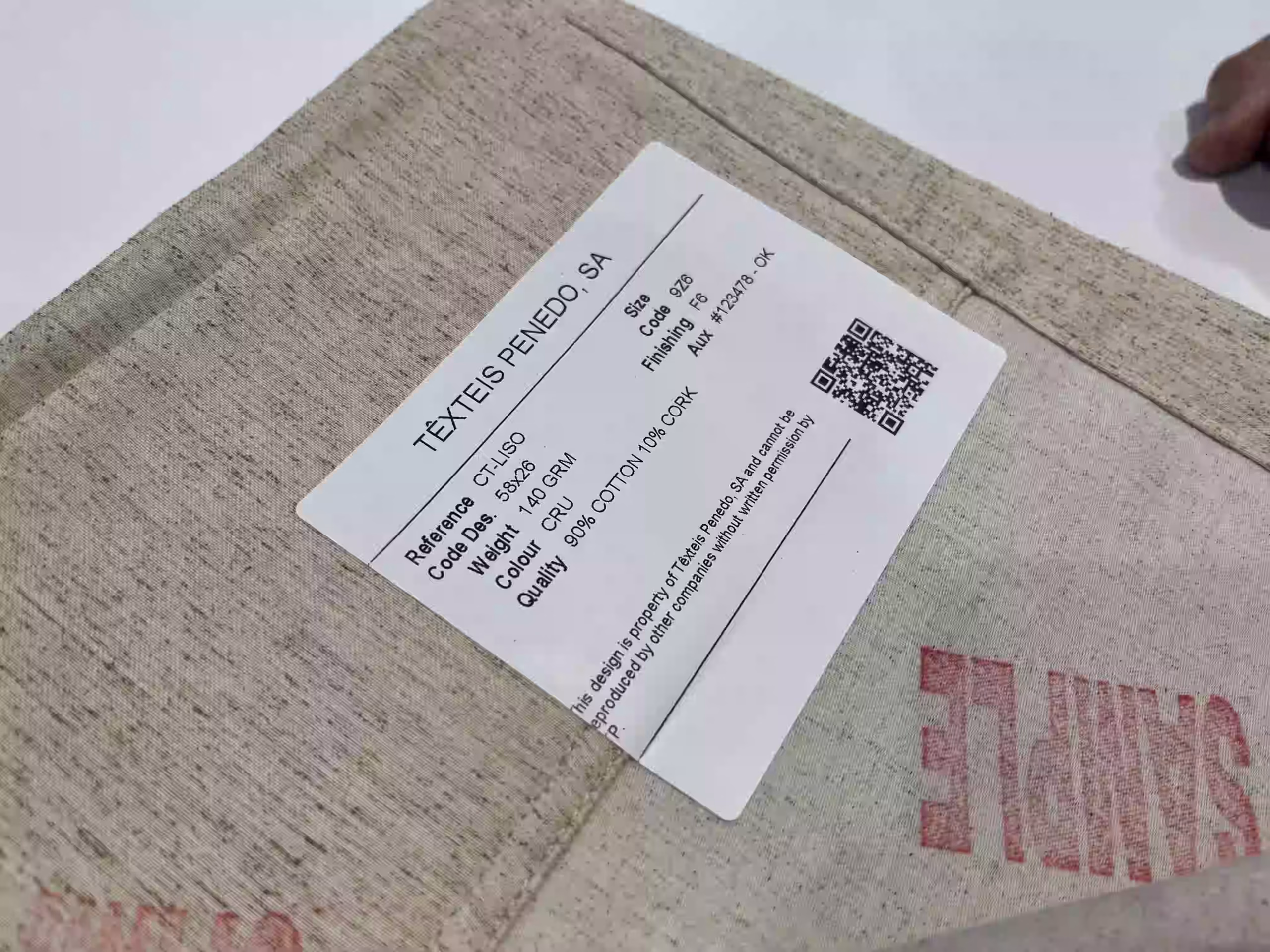 Cotton and cork fabric by Têxteis Penedo at Intertextile Shanghai Home Textiles 2026
