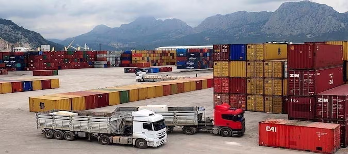 Morocco textile trade, exports and logistics with shipping containers and freight trucks