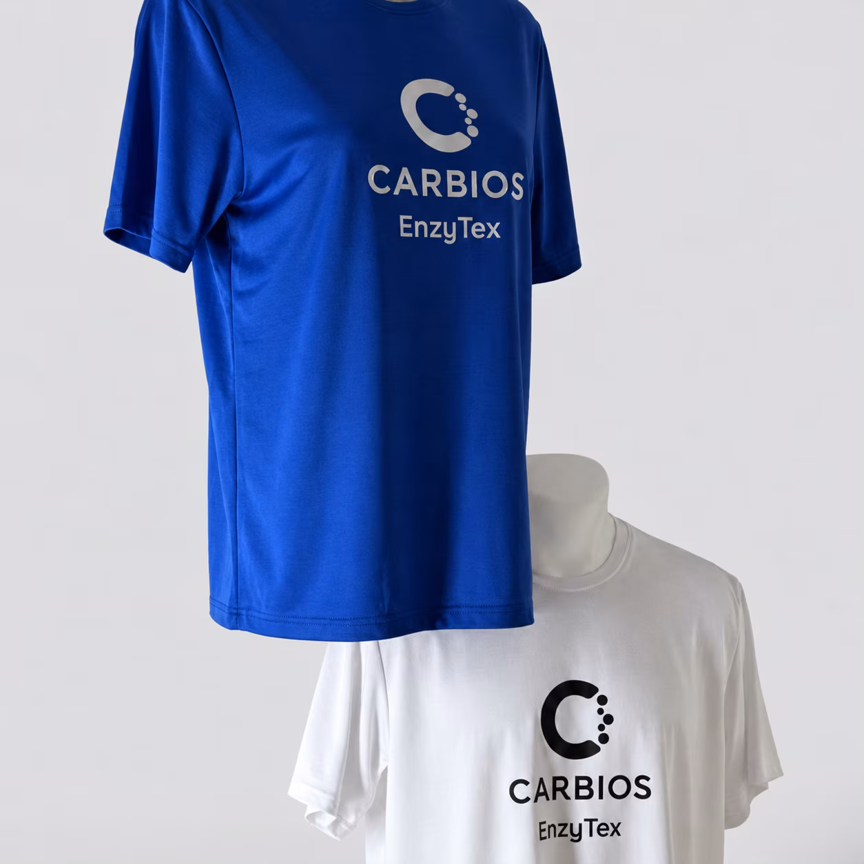Carbios Fiber-to-Fiber Consortium recycled polyester T-shirts made from textile and plastic waste