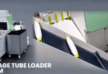 LMW Introduces Carriage Type Tube Loader to Improve Ring Spinning Efficiency LMW Carriage Type Tube Loader for automated tube handling between ring spinning and winding departments