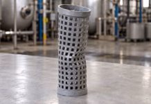 Yarn Dyeing Bobbins: Reforming Instead of Discarding Dented metal tube on factory table