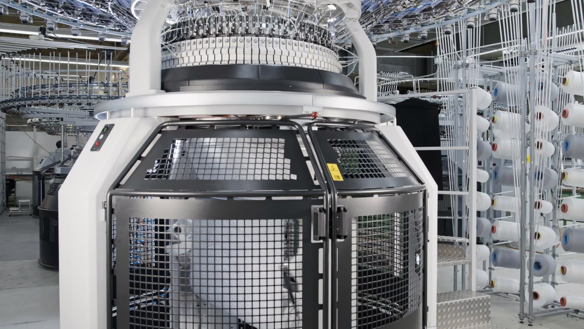 Mayer & Cie. Global circular knitting machine for mattress ticking and fine-gauge fabric production