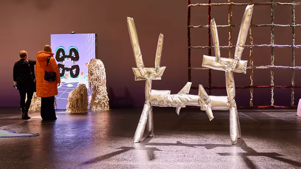 Patricia Urquiola Bambi sculpture made from Ohoskin for Heimtextil Trend Space